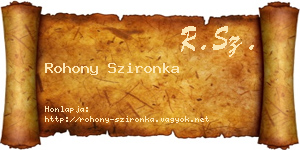 Rohony Szironka névjegykártya